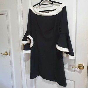 Prelude Black and White Bell Sleeve Dress